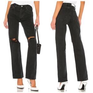 Re/Done High Rise Loose Jeans Ripped Black